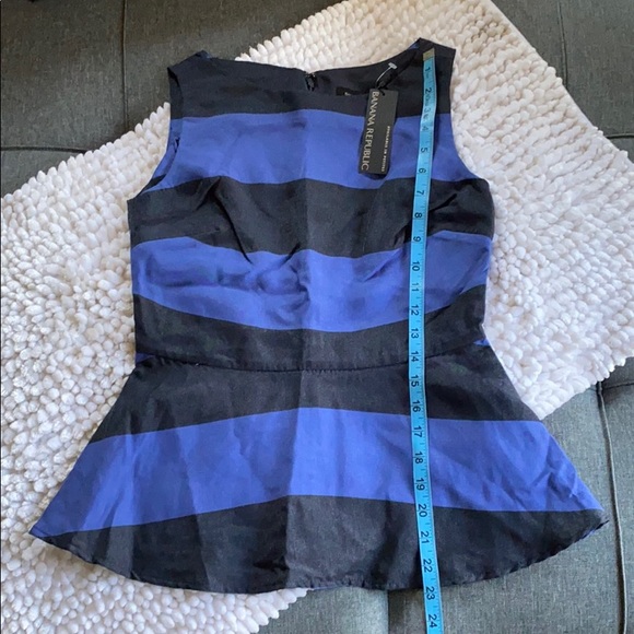NWT Banana Republic Striped Peplum Top 0 - Picture 6 of 9